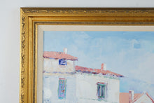 Load image into Gallery viewer, Laforet Signed Original Oil Painting Mediterranean Coastal Village 47 x 38

