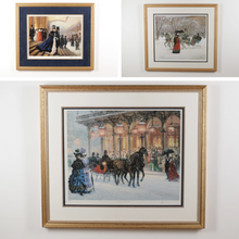 Load image into Gallery viewer, Alan Maley Victorian Winter Scene Print Collection Set of 3 Signed Numbered Framed
