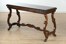 Load image into Gallery viewer, Rustic Folding Console to Dining Table – Expandable Trestle Base Design
