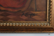 Load image into Gallery viewer, Signed Interior Genre Scene After Vermeer The Glass of Wine Oil Painting 28x24 Framed
