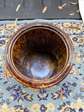Load image into Gallery viewer, Vintage Brown Glazed Stoneware Crock Jar – Ribbed Barrel Design
