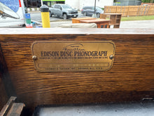 Load image into Gallery viewer, Antique Edison Disc Phonograph in Quarter-Sawn Tiger Oak Cabinet
