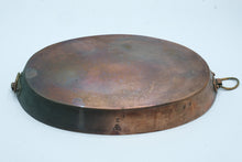 Load image into Gallery viewer, Lewis Conger New York Vintage French Copper Oval Au Gratin Pan Tinned Brass Handles
