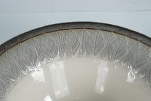 Load image into Gallery viewer, Fitz and Floyd Carrington Serving Bowl – Embossed Leaf Motif, Ivory &amp; Taupe
