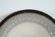 Load image into Gallery viewer, Fitz and Floyd Carrington Serving Bowl – Embossed Leaf Motif, Ivory &amp; Taupe
