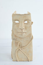 Load image into Gallery viewer, Currey and Company Etu Washed Mask Clay Sculpture Vase Whitewash Finish 14 Inch
