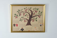 Load image into Gallery viewer, Family Tree Genealogy Wall Hanging Framed Folk Art Print 22 x 17.5
