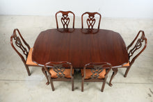 Load image into Gallery viewer, Pennsylvania House Solid Cherry Queen Anne Dining Table with 2 Leaves and 6 Chairs
