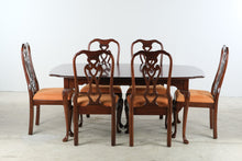 Load image into Gallery viewer, Pennsylvania House Solid Cherry Queen Anne Dining Table with 2 Leaves and 6 Chairs

