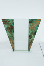 Load image into Gallery viewer, Postmodern Glass Vase Verdigris Copper Art Deco Style Decorative Vase
