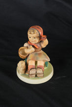 Load image into Gallery viewer, Vintage Goebel Hummel Farewell Figurine Girl With Lamb Basket TMK Porcelain
