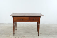 Load image into Gallery viewer, Antique 19th Century Primitive Farmhouse Two-Drawer Work Table
