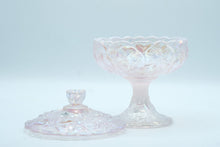 Load image into Gallery viewer, Champagne Satin Pedestal Candy Dish with Floral Relief – Fenton Art Glass
