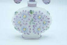 Load image into Gallery viewer, Hand-Painted Oval Perfume Bottle with Floral Stopper – Fenton Art Glass
