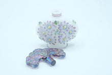 Load image into Gallery viewer, Hand-Painted Oval Perfume Bottle with Floral Stopper – Fenton Art Glass
