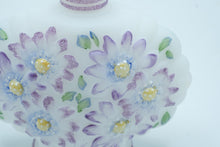 Load image into Gallery viewer, Hand-Painted Oval Perfume Bottle with Floral Stopper – Fenton Art Glass
