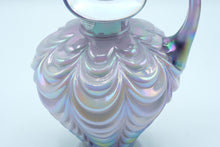 Load image into Gallery viewer, Violet Overlay Drapery Pitcher with Opalescent Rim – Fenton Art Glass
