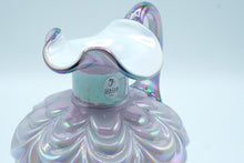Load image into Gallery viewer, Violet Overlay Drapery Pitcher with Opalescent Rim – Fenton Art Glass

