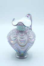 Load image into Gallery viewer, Violet Overlay Drapery Pitcher with Opalescent Rim – Fenton Art Glass
