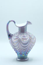Load image into Gallery viewer, Violet Overlay Drapery Pitcher with Opalescent Rim – Fenton Art Glass
