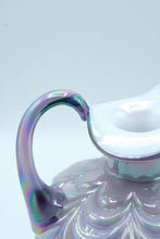 Load image into Gallery viewer, Violet Overlay Drapery Pitcher with Opalescent Rim – Fenton Art Glass
