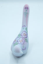 Load image into Gallery viewer, Fenton Blue Burmese Glass Happiness Bird with Hand-Painted Flowers | 6" Tall
