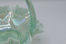 Load image into Gallery viewer, Fenton Green Opalescent Iridescent Glass Basket 8 Inch
