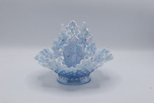 Load image into Gallery viewer, Fenton Blue Opalescent Hobnail Epergne Centerpiece Bowl Set
