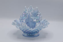 Load image into Gallery viewer, Fenton Blue Opalescent Hobnail Epergne Centerpiece Bowl Set
