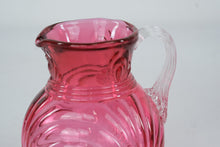 Load image into Gallery viewer, Fenton Country Cranberry Caprice Glass Pitcher Clear Handle 8 Inch
