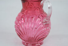 Load image into Gallery viewer, Fenton Country Cranberry Caprice Glass Pitcher Clear Handle 8 Inch
