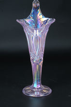 Load image into Gallery viewer, Mosser Glass Pink Carnival Jack in the Pulpit Vase Diamond Zipper 12 Inch
