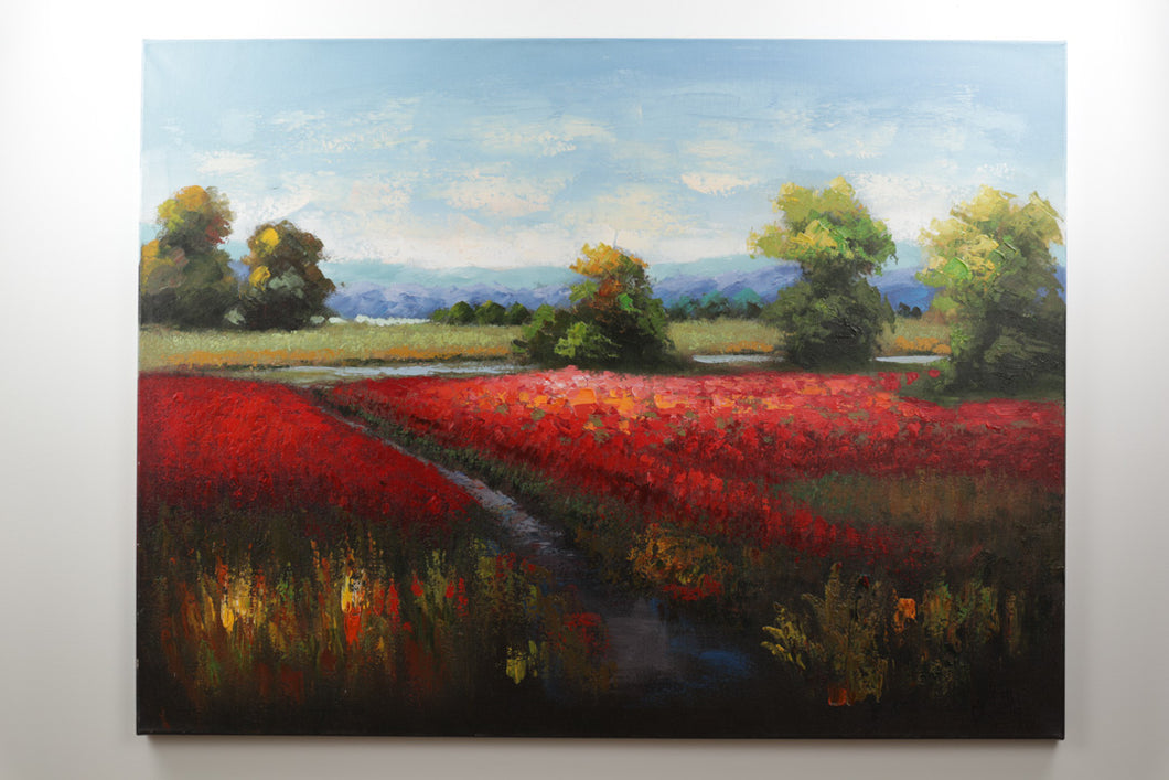 Field of Flowers - Acrylic on Canvas - Artist Signed and Dated