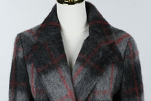 Load image into Gallery viewer, Fifteen Twenty Womens Small Plaid Mohair Blend Double Breasted Coat USA Made
