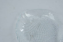 Load image into Gallery viewer, Clear Glass Fish Shaped Serving Dish Pressed Glass Seafood Plate 7 Inch
