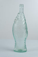 Load image into Gallery viewer, Vintage Italian Pescevino Fish Shaped Aqua Glass Wine Bottle 13 Inch

