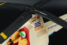 Load image into Gallery viewer, 1974 Fisher-Price Rescue Helicopter #305 with 2 Figures – Vintage Original
