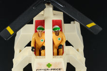 Load image into Gallery viewer, 1974 Fisher-Price Rescue Helicopter #305 with 2 Figures – Vintage Original
