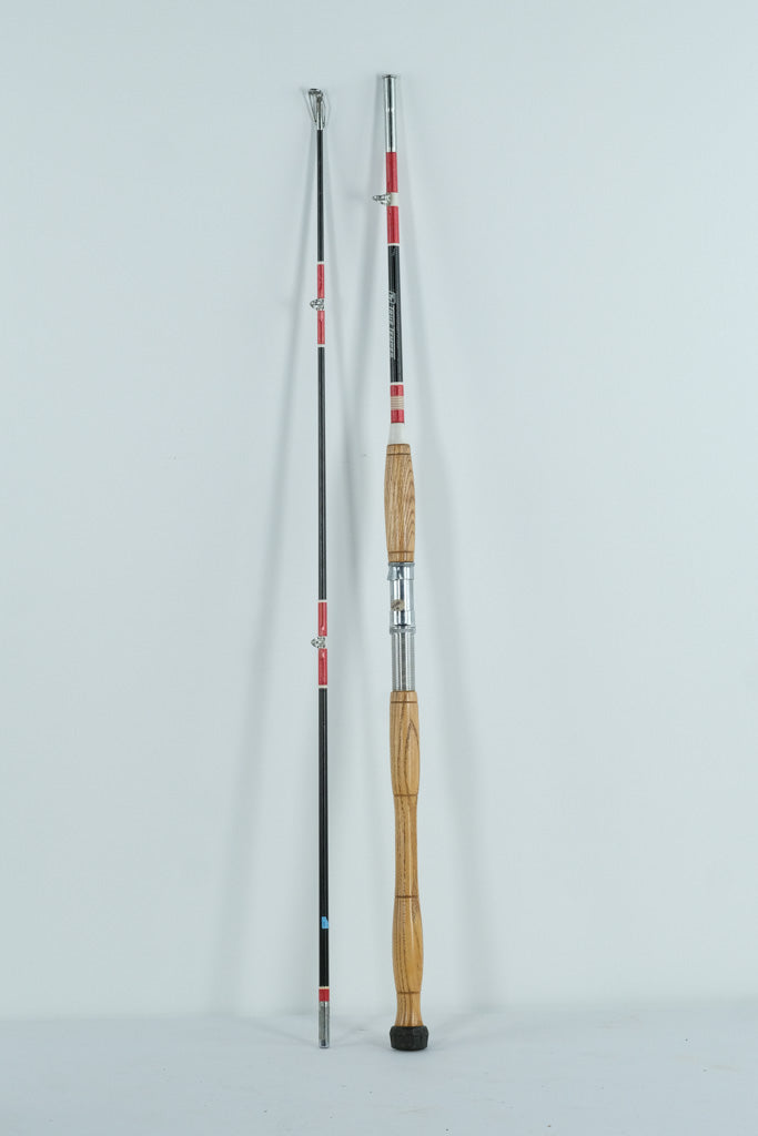 Vintage True Temper Fishing Rod – 2-Piece Steel Rod with Wood Handle – Made in USA