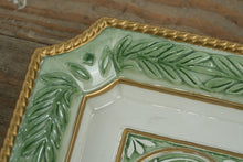 Load image into Gallery viewer, Fitz &amp; Floyd Classics Gregorian Collection 5.6” Square Accent Plate – Handcrafted Ceramic with Embossed Tree Motif &amp; Gold Trim
