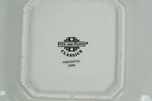 Load image into Gallery viewer, Fitz &amp; Floyd Classics Gregorian Collection 5.6” Square Accent Plate – Handcrafted Ceramic with Embossed Tree Motif &amp; Gold Trim
