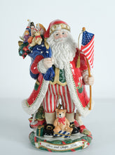 Load image into Gallery viewer, Fitz and Floyd Americana Santa Figurine – “Stars and Stripes Forever” – Model 19/2050 – Original Box
