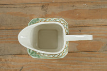 Load image into Gallery viewer, Fitz and Floyd Classics Gregorian Collection Gravy Boat – Handcrafted Porcelain with Green &amp; Gold Accents

