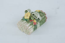 Load image into Gallery viewer, Fitz and Floyd Herb Garden Asparagus Butter Dish Covered Ceramic 1996
