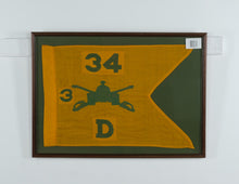 Load image into Gallery viewer, US Army Armor Branch Unit Guidon Framed Vintage Military Flag 33 x 25
