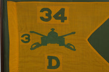 Load image into Gallery viewer, US Army Armor Branch Unit Guidon Framed Vintage Military Flag 33 x 25

