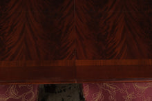 Load image into Gallery viewer, Flame Mahogany Double Pedestal Dining Table with Six Queen Anne Chairs and Two Leaves
