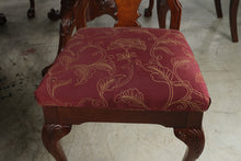 Load image into Gallery viewer, Flame Mahogany Double Pedestal Dining Table with Six Queen Anne Chairs and Two Leaves
