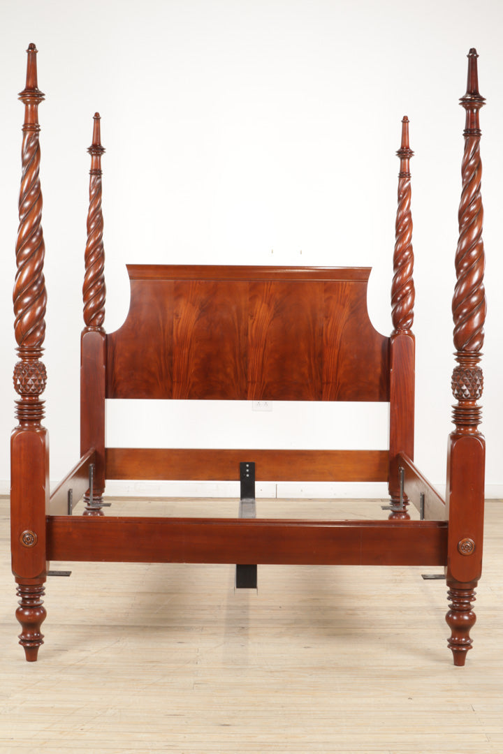 Flamed Mahogany Queen Size Poster Bed