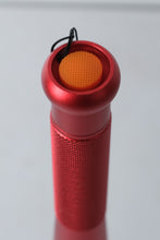 Load image into Gallery viewer, Red Aluminum LED Flashlight – Baseball Bat Style Torch with Wrist Strap
